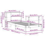 vidaXL Lit bibliothèque sans matelas 90x200 cm bois de pin massif
