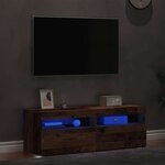 vidaXL Meubles TV avec lumières LED 2 Pièces vieux bois bois d'ingénierie
