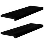 vidaXL Marches d'escalier 2 Pièces marron foncé 80x25x2 cm chêne massif