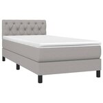 vidaXL Sommier à lattes de lit avec matelas et LED Gris clair 80x200cm