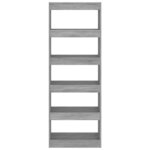 vidaXL Bibliothèque/séparateur de pièce gris béton bois d'ingénierie