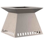 vidaXL Brasero Rouillé 60 x 60 x 50 cm Acier patiné