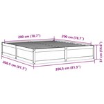 vidaXL Cadre de lit sans matelas cire marron 200x200cm bois pin massif