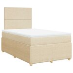 vidaXL Sommier à lattes de lit avec matelas crème 120x190 cm tissu