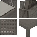 vidaXL Ensemble de salle à manger pour jardin 7 Pièces Gris clair PP