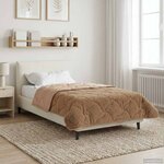 vidaXL Duvet d'hiver Taupe 155 x 200 cm Microfibre et polaire Teddy