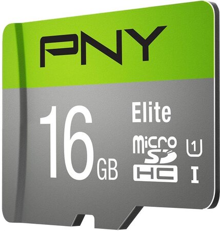 Carte mémoire Micro Secure Digital (micro SD) PNY Elite 16Go Class 10 avec adaptateur
