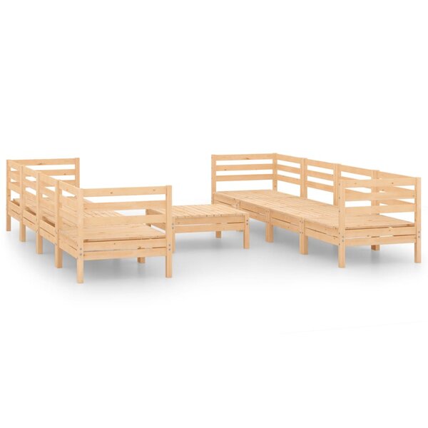 vidaXL Salon de jardin 9 Pièces Bois de pin massif