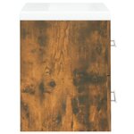 vidaXL Meuble lavabo avec bassin intégré Chêne fumé Bois d'ingénierie