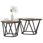 vidaXL Ensemble de tables d'appoint 2 Pièces Chêne fumé