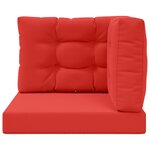 vidaXL Coussin de canapé d'extérieur 3 Pièces Rouge Polyester