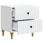 vidaXL Cabinet de chevet Blanc 43 x 34 5 x 48 cm Bois d'ingénierie