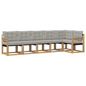 vidaXL Ensemble de canapés d'extérieur 6 pc Blanc et gris clair