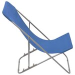 vidaXL Chaises de plage pliables 2 Pièces Acier et tissu oxford Bleu