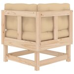 vidaXL Canapé d'angle avec coussins bois de pin solide