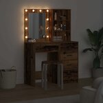 vidaXL Table de Toilette avec tiroir 2 Pièces Marron 50 x 41 x 135 cm