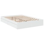 vidaXL Cadre de lit avec tiroirs sans matelas blanc 120x190 cm