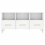 vidaXL Meuble TV blanc 102x36x50 cm bois d'ingénierie