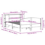 vidaXL Lit bibliothèque sans matelas cire marron 150x200 cm pin massif