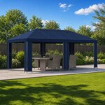vidaXL Abri de jardin 6 x 3 m Bleu Polyester et Acier 190 gsm