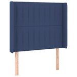 vidaXL Sommier à lattes de lit matelas et LED Bleu 90x190 cm Tissu