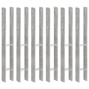 vidaXL Piquets de clôture 6 Pièces Argenté 7x6x60 cm Acier galvanisé