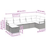 Ensemble de Canapé de Jardin vidaXL 7 pièces avec Coussins Noir Rotin Poly