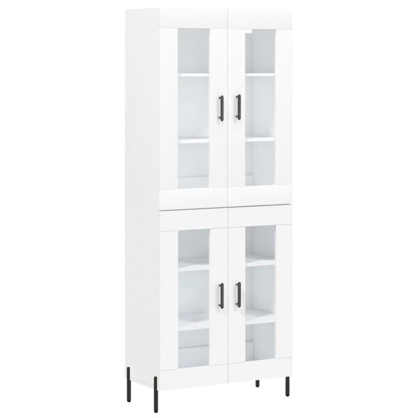 vidaXL Buffet haut Blanc 69 5x34x180 cm Bois d'ingénierie