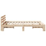 vidaXL Cadre de lit avec tête de lit Naturel 120 x 200 cm Pin massif