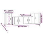 vidaXL Ensemble de meubles TV 4 Pièces Blanc Bois d'ingénierie