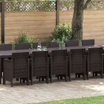 vidaXL Ensemble de salle à manger pour jardin 17 Pièces Marron