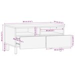 vidaXL Table basse marron 80x54x40 cm bois massif de manguier