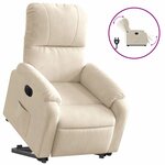 vidaXL Fauteuil inclinable électrique beige tissu microfibre