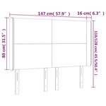 vidaXL Tête de lit à LED Bleu 147x16x118/128 cm Tissu