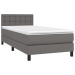 vidaXL Sommier à lattes de lit avec matelas Gris 80x200 cm Similicuir