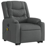 vidaXL Fauteuil inclinable de massage électrique Gris foncé Tissu