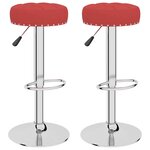 vidaXL Tabourets de bar lot de 2 rouge bordeaux tissu