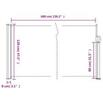 vidaXL Store latéral rétractable Anthracite 120 x 600 cm