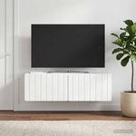 vidaXL Meuble TV mural 98 x 31 x 30 cm Blanc brillant