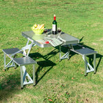 Table de camping pique-nique pliante aluminium 4 places en valise