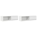 vidaXL Meubles TV 2 Pièces blanc 100x31x25 5 cm bois d'ingénierie
