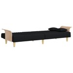 vidaXL Canapé-lit avec accoudoirs noir tissu
