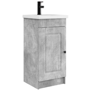 vidaXL Meuble de salle de bain avec évier Gris béton 42 x 40 x 84 5 cm