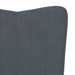vidaXL Chaise de relaxation Gris foncé Velours