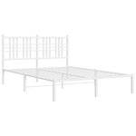 vidaXL Cadre de lit métal avec tête de lit blanc 120x190 cm