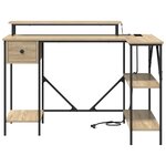 vidaXL Bureau Chêne Sonoma 120 x 79 x 86 5 cm Bois d'ingénierie