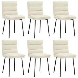 vidaXL Chaises à manger lot de 6 crème velours