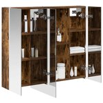 vidaXL Armoire Miroir de Salle de Bain Chêne fumé 83 5 x 15 5 x 70 cm