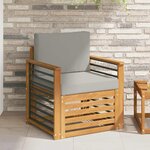 vidaXL Canapé d’extérieur Bois d'acacia massif et polyester Naturel