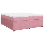 vidaXL Sommier à lattes de lit avec matelas Rose 200x200 cm Velours